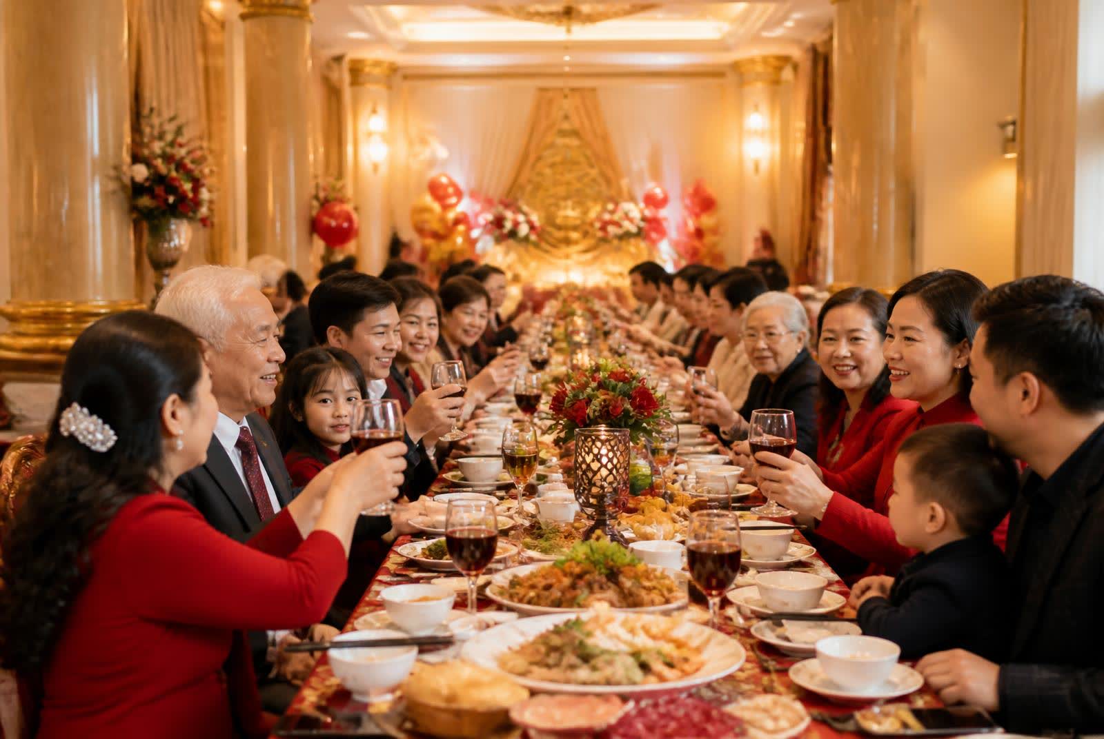 Không gian tiệc do Huân Bếp phục vụ